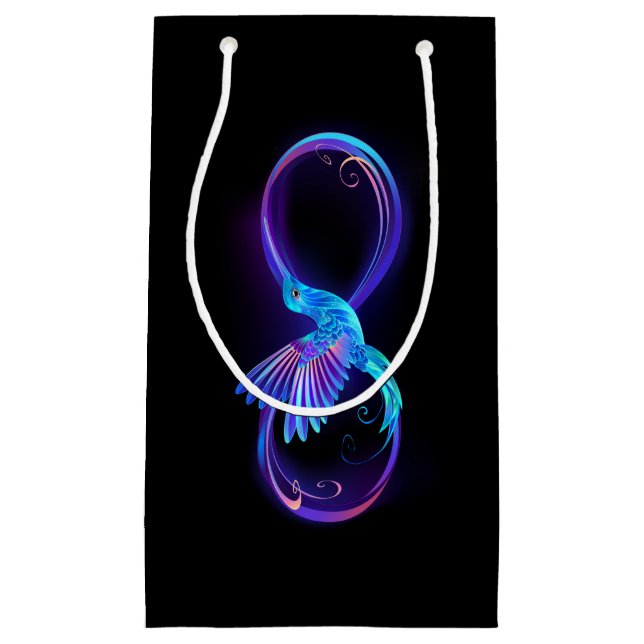 Neon Ofinity Symbol med glowing Hummingbird (Framsidan)