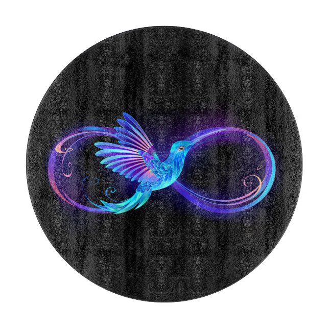 Neon Ofinity Symbol med glowing Hummingbird (Framsidan)