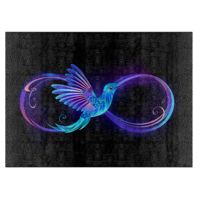 Neon Ofinity Symbol med glowing Hummingbird (Framsidan)