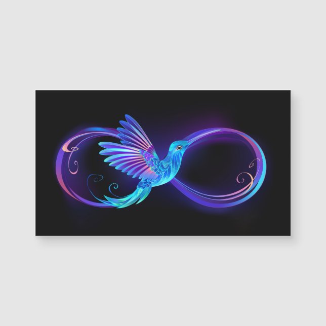 Neon Ofinity Symbol med glowing Hummingbird (Framsida)