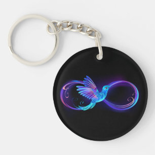 Neon Ofinity Symbol med glowing Hummingbird