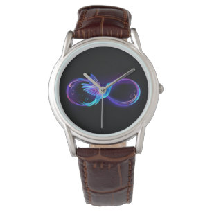 Neon Ofinity Symbol med glowing Hummingbird Armbandsur