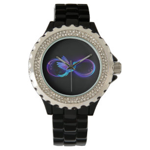 Neon Ofinity Symbol med glowing Hummingbird Armbandsur