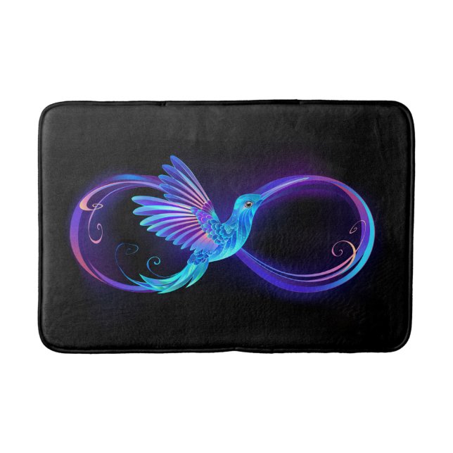 Neon Ofinity Symbol med glowing Hummingbird Badrumsmatta (Framsidan)