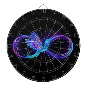 Neon Ofinity Symbol med glowing Hummingbird Darttavla