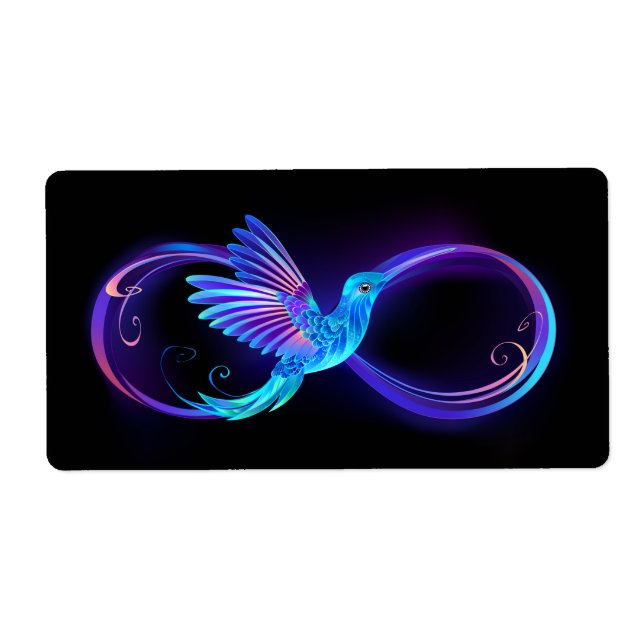 Neon Ofinity Symbol med glowing Hummingbird Fraktsedel (Framsidan)