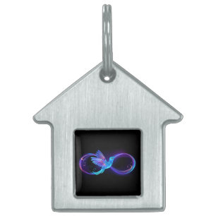 Neon Ofinity Symbol med glowing Hummingbird ID-bricka Husdjur