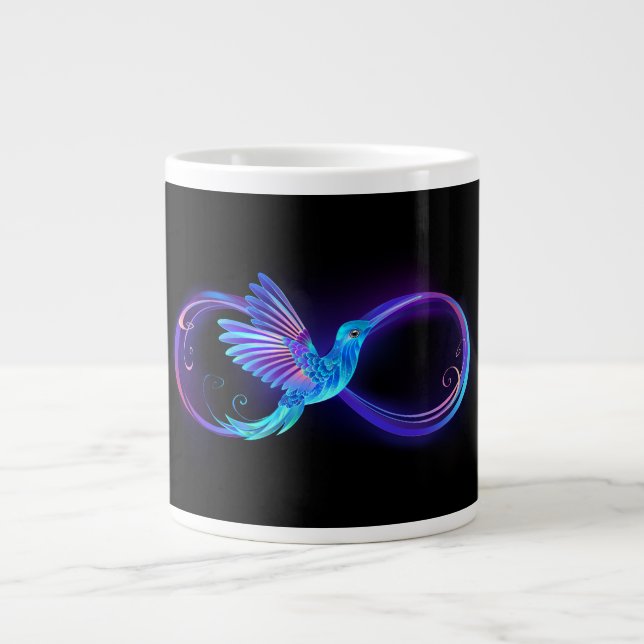 Neon Ofinity Symbol med glowing Hummingbird Jumbo Mugg (Framsidan)