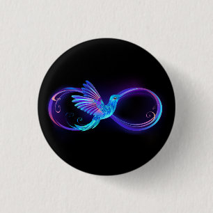 Neon Ofinity Symbol med glowing Hummingbird Knapp