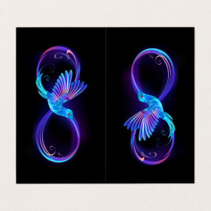Neon Ofinity Symbol med glowing Hummingbird Kort