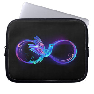 Neon Ofinity Symbol med glowing Hummingbird Laptop Fodral