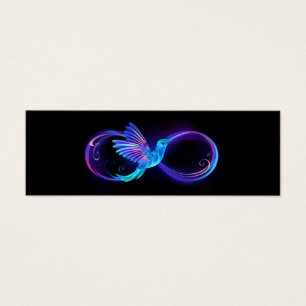 Neon Ofinity Symbol med glowing Hummingbird Litet Visitkort