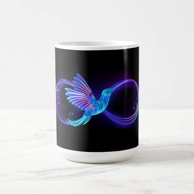 Neon Ofinity Symbol med glowing Hummingbird Magisk Mugg (Center)