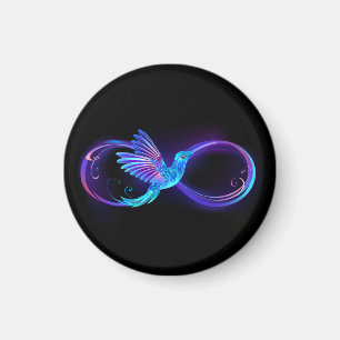 Neon Ofinity Symbol med glowing Hummingbird Magnet