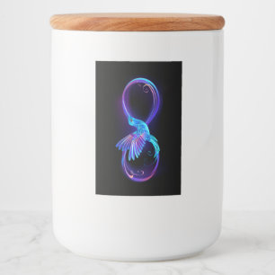 Neon Ofinity Symbol med glowing Hummingbird Mat Etikett