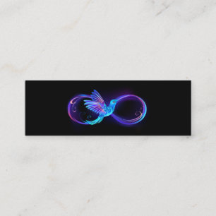 Neon Ofinity Symbol med glowing Hummingbird Mini Visitkort