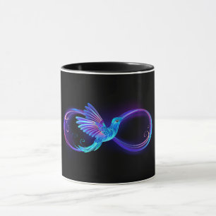 Neon Ofinity Symbol med glowing Hummingbird Mugg