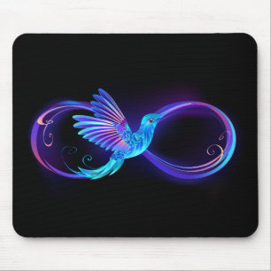 Neon Ofinity Symbol med glowing Hummingbird Musmatta