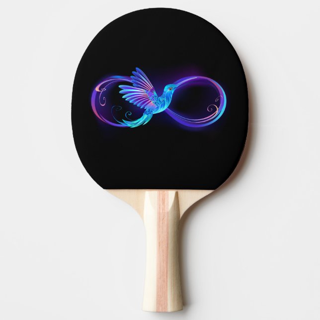 Neon Ofinity Symbol med glowing Hummingbird Pingisracket (Framsidan)