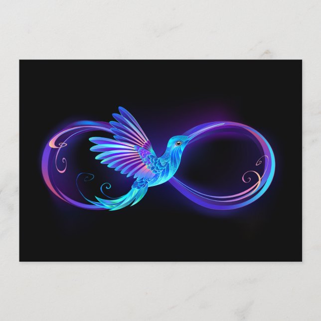 Neon Ofinity Symbol med glowing Hummingbird Program (Framsida)