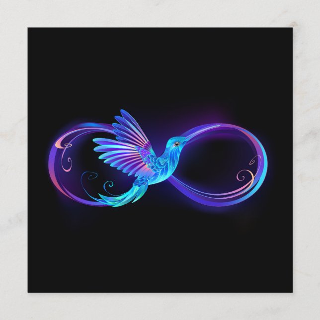 Neon Ofinity Symbol med glowing Hummingbird Program (Framsida)