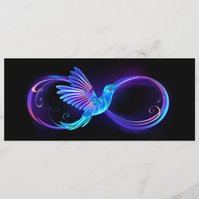 Neon Ofinity Symbol med glowing Hummingbird Program (Framsida)