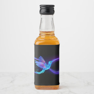 Neon Ofinity Symbol med glowing Hummingbird Spritflaskor Etikett