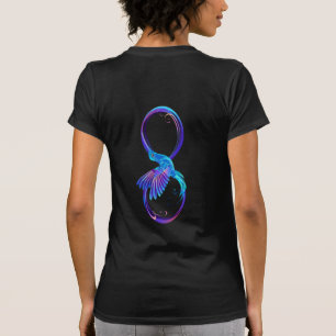 Neon Ofinity Symbol med glowing Hummingbird T Shirt