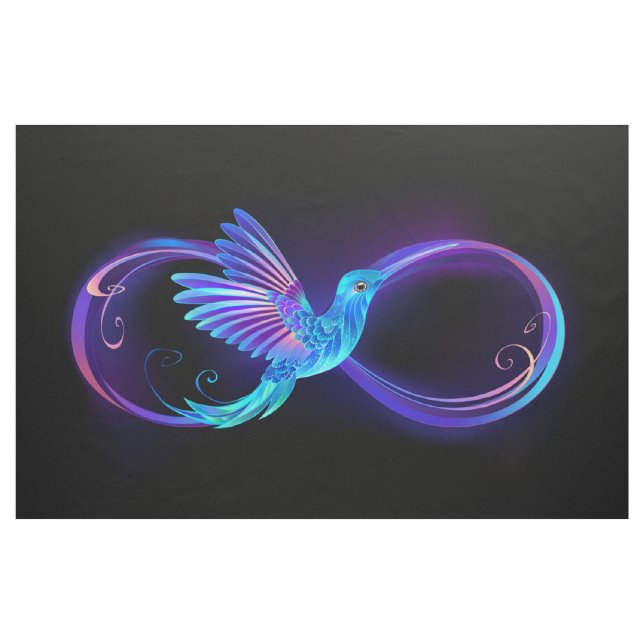 Neon Ofinity Symbol med glowing Hummingbird Tyg (Yard)