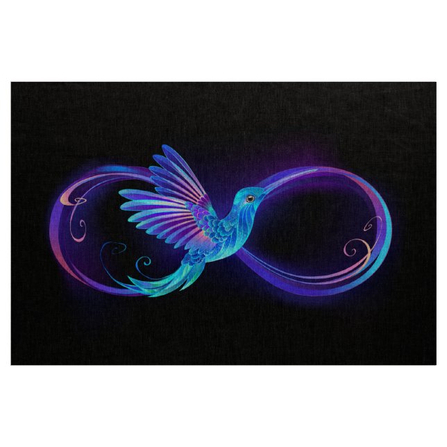 Neon Ofinity Symbol med glowing Hummingbird Tyg (Yard)