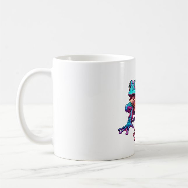 Neon Öga Groda Karneval Kaffemugg (Vänster)