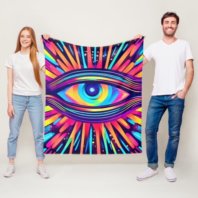 Neon Öga i Cosmos Fleecefilt (På plats)