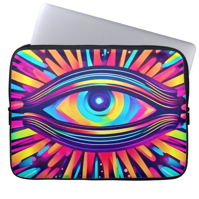 Neon Öga i Cosmos Laptop Fodral (Framsidan)