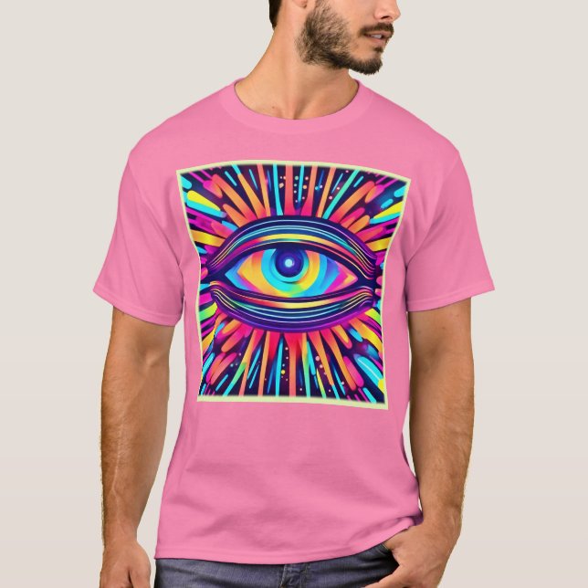 Neon Öga i Cosmos T Shirt (Framsida)