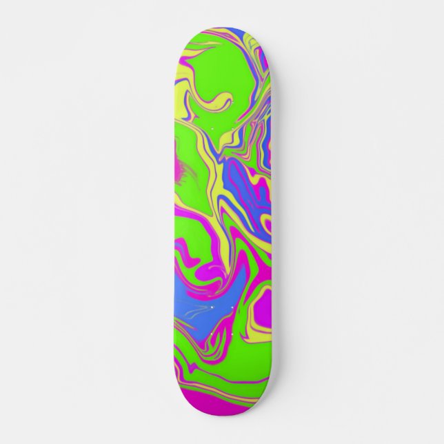Neon Oil Spill Skateboard (Framsida)