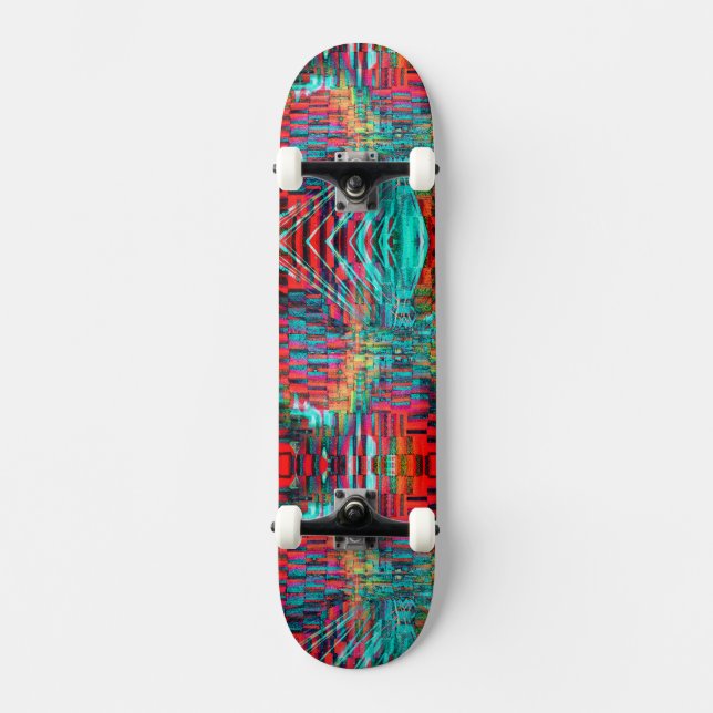 Neon Ombre Mönster Skateboard (Framsida)