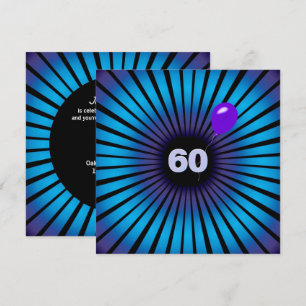 Neon Optical Illusion 60:e Födelsedagsfesten Inbjudningar