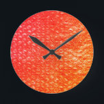 Neon Orange Bubble Pop Wrap Rund Klocka<br><div class="desc">Neon Orange Bubble Pop Wrap</div>