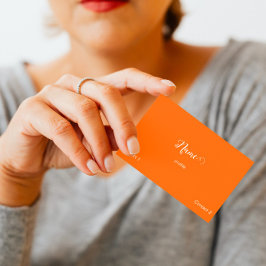 neon orange - elegant  skrivstil  visitkort