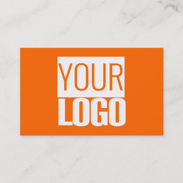 neon orange - lägg till din feta logotyp visitkort (Framsida)