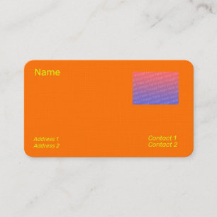 neon orange - lägg till foto visitkort