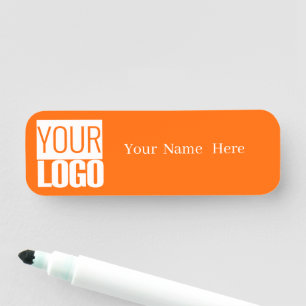 Neon orange - lägg till logotyp namnbricka