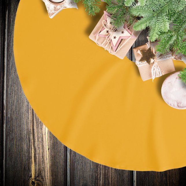 Neon Orange Solid Färg | Klassisk Julgransmatta Borstad Polyester (Skapare uppladdad)