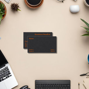 neon orange & svart visitkort