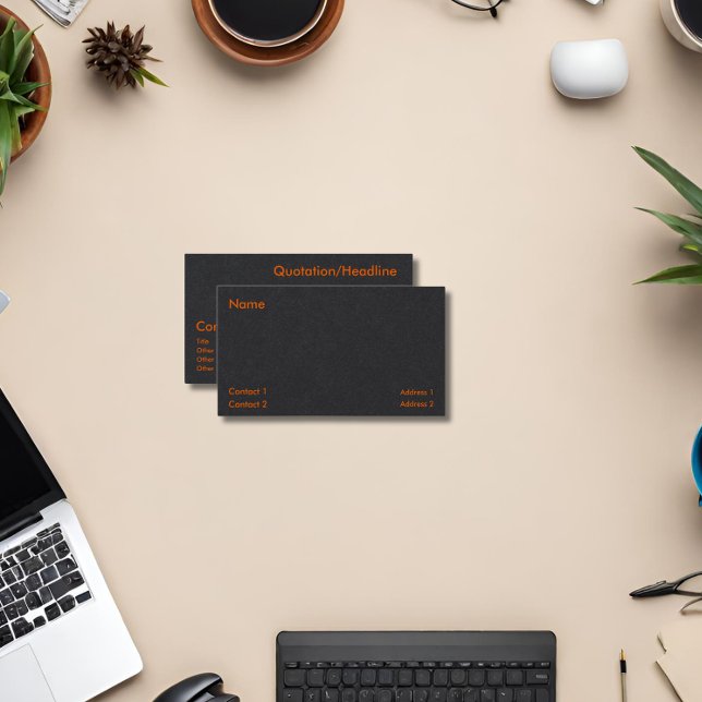 neon orange & svart visitkort (Skapare uppladdad)