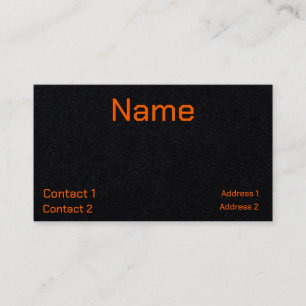 neon orange & svart visitkort