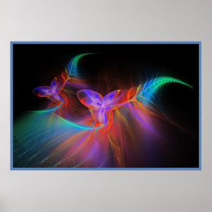 Neon Orchids Poster