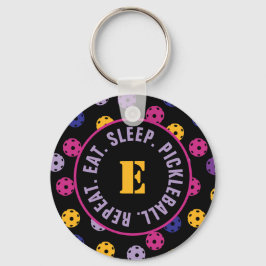 Neon på svart pickleball, med inledande nyckelring