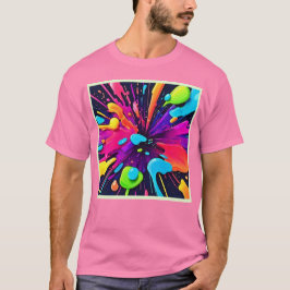 Neon Paint Burst Art T Shirt