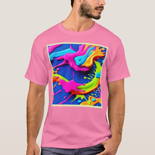 Neon Paint Drift Art T Shirt (Framsida)